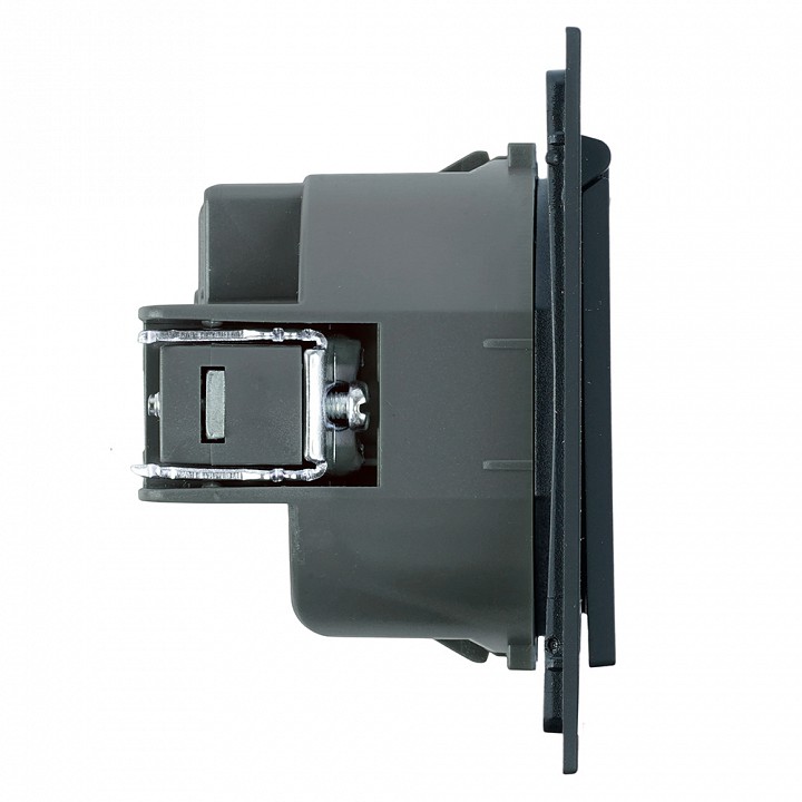 Розетка двойная с заземлением и со шторками, с крышкой Stekker Мия 50455