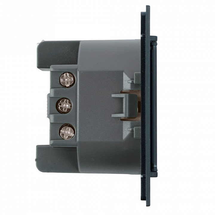 Розетка двойная с заземлением и со шторками, с крышкой Stekker Мия 50455