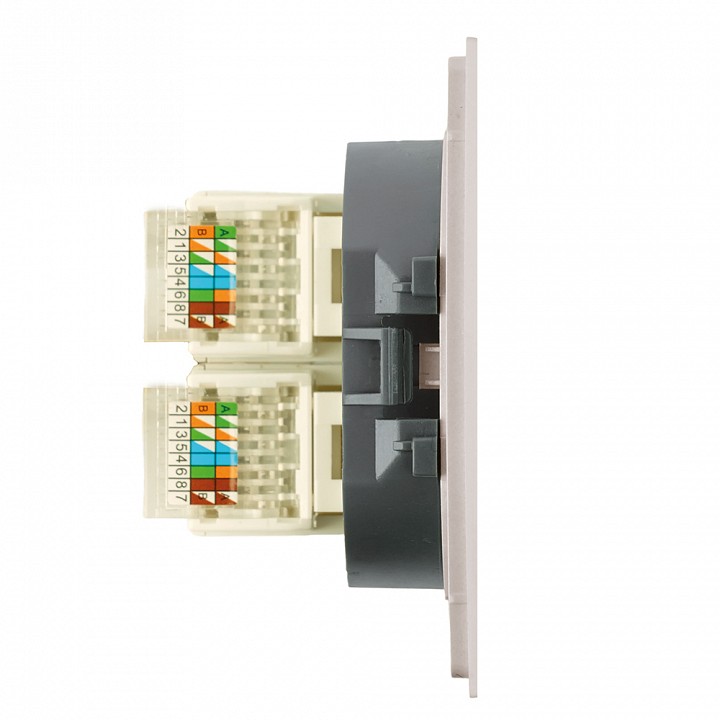 Розетка двойная Ethernet RJ-45 без рамки Stekker Мия 50481