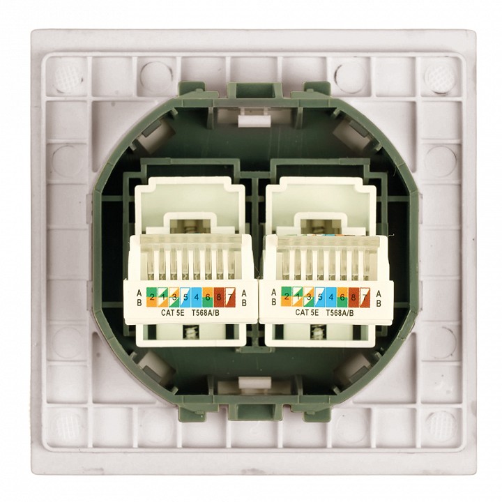 Розетка двойная Ethernet RJ-45 без рамки Stekker Мия 50481