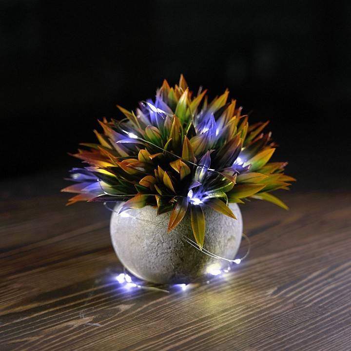 Гирлянда Нить Feron CL588 Роса теплый белый 2 м на батарейках IP20 51440