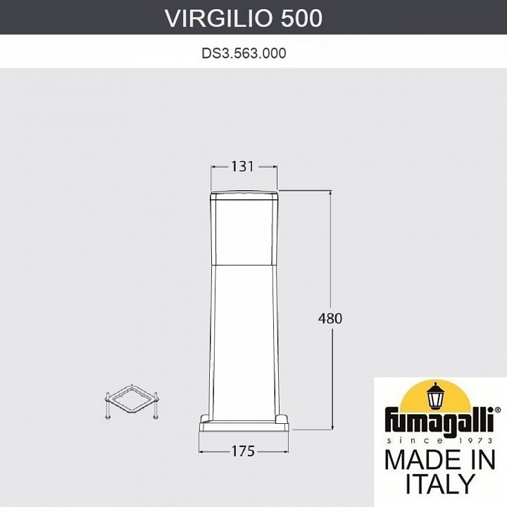 Наземный низкий светильник Fumagalli VIRGILIO DS3.563.000.LYF1R