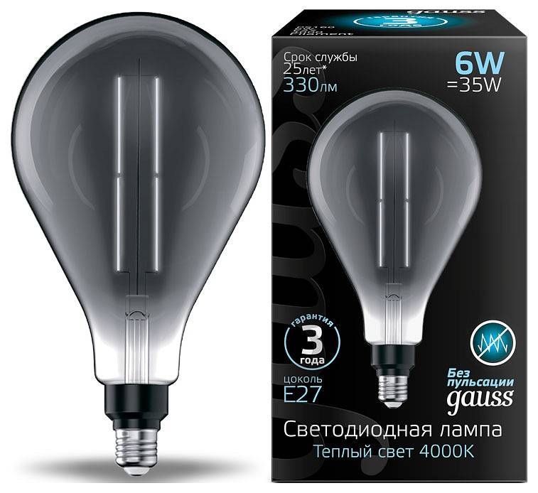 Лампа светодиодная Gauss Oversize E27 6 Вт 4100 K 179802205