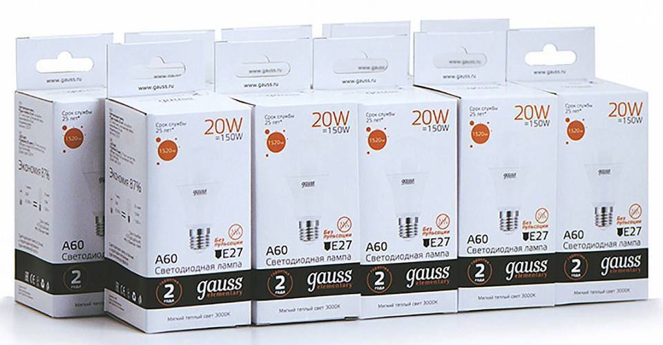 Лампа светодиодная Gauss  E27 20Вт 3000K 23219