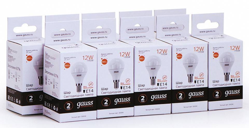 Лампа светодиодная Gauss LED Elementary E14 12Вт 3000K 53112