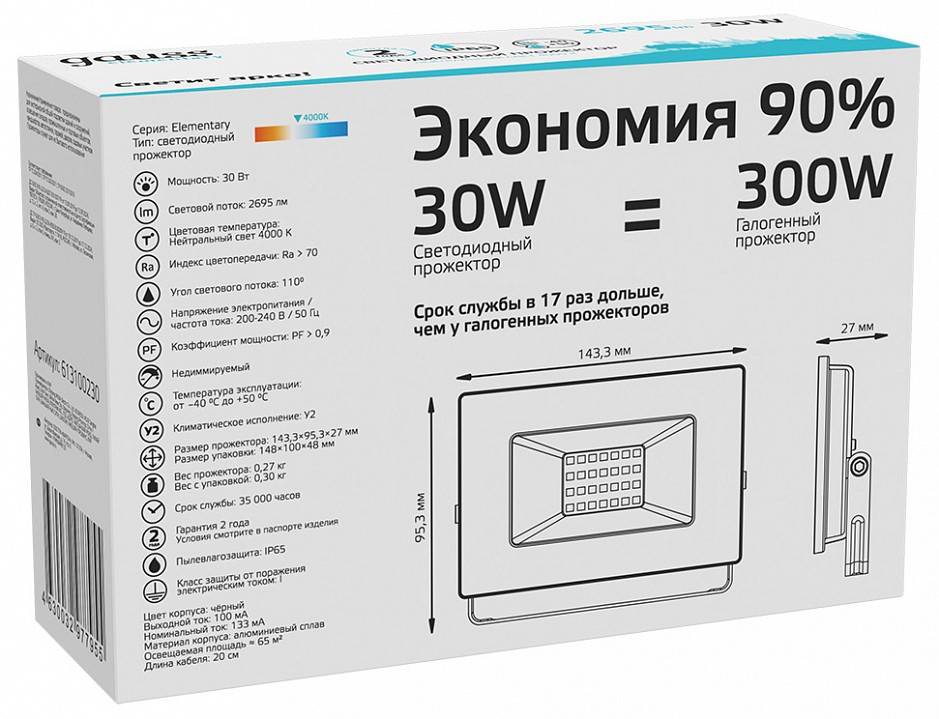 Светильник настенно-потолочный Gauss Elementary 613100230