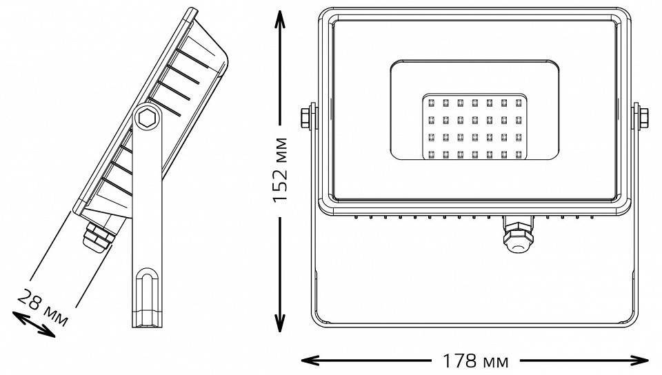 Прожектор светодиодный Gauss Qplus с датчиком движения 30 Вт 6500 К IP65 690511330