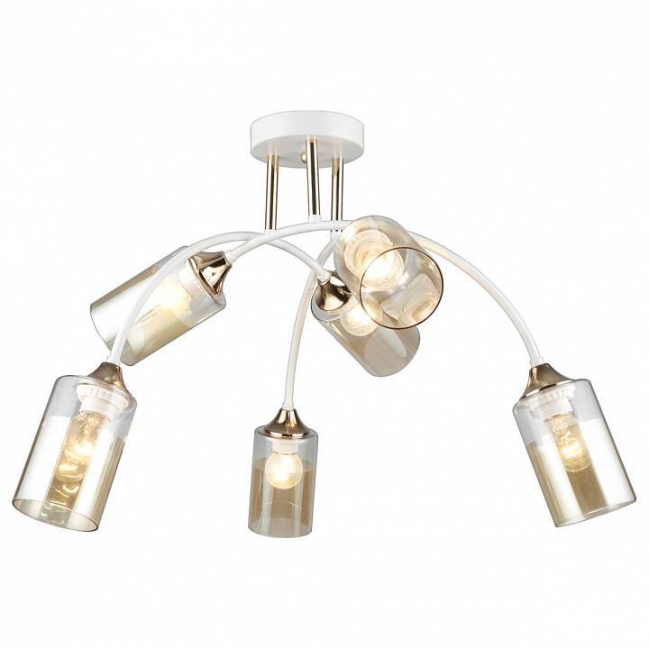 Люстра на штанге Imex MD.2196 6 ламп MD.2196-6-S-WH+FGD