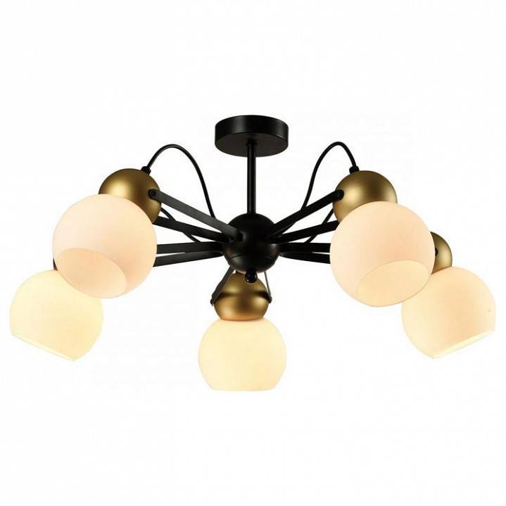 Люстра на штанге Imex Cleo 5 ламп MD.22438-5-S-BK+GD