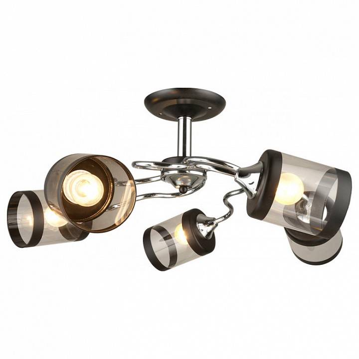 Люстра на штанге Imex MD.3470 5 ламп MD.3470-5-S CH+BK