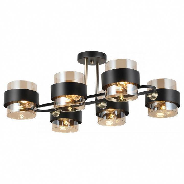 Люстра на штанге Imex MD.51893 на 6 ламп MD.51893-6-S-BK+AB