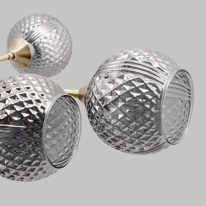 Люстра на штанге Imex MD.5299 на 8 ламп MD.5299-8-S-AB+BK