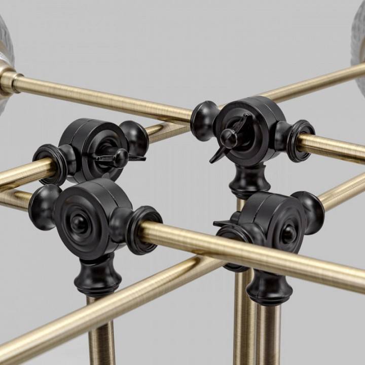 Люстра на штанге Imex MD.5299 на 8 ламп MD.5299-8-S-AB+BK