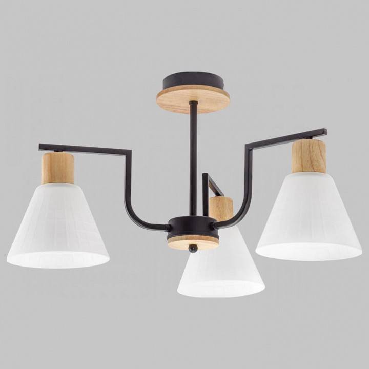 Люстра на штанге Imex MD.5716 3 лампы MD.5716-3-S-BK+WOOD