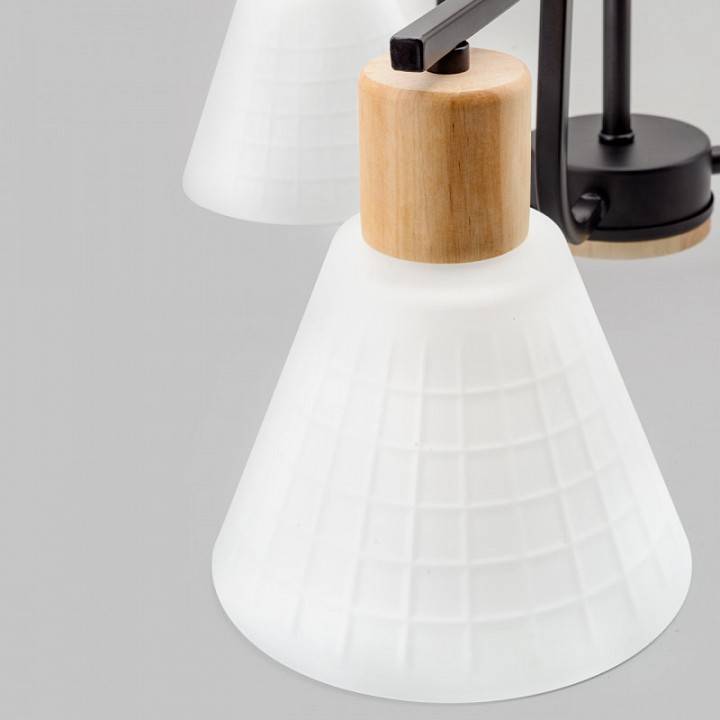 Люстра на штанге Imex MD.5716 3 лампы MD.5716-3-S-BK+WOOD