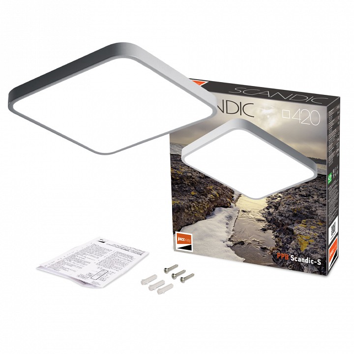 Накладной светильник Jazzway  PPB  Scandic-S 54w 4000K GR IP20 420*430*50