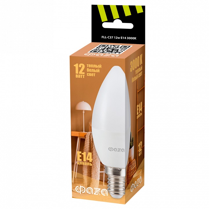 Лампа светодиодная Jazzway  FLL- C37 12w E14 3000K