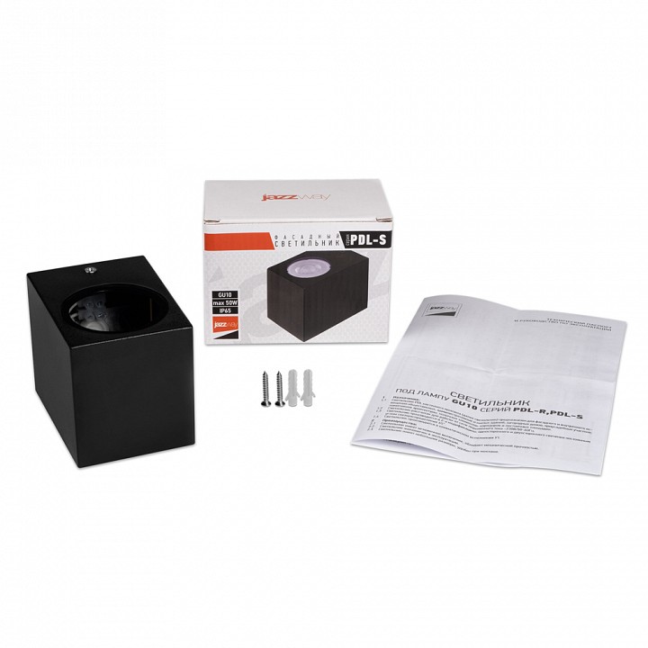 Накладной светильник Jazzway PDL-S 72080 GU10-1 BL IP65 черный PDL-S 72080 GU10-1 BL IP65