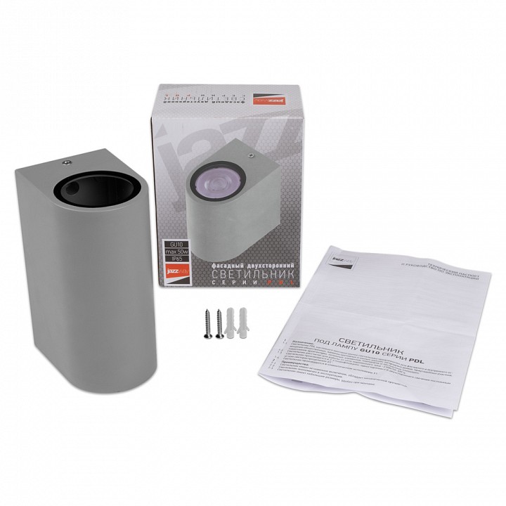 Накладной светильник Jazzway PDL-R 72150 GU10-2 GR IP65 серый PDL-R 72150 GU10-2 GR IP65