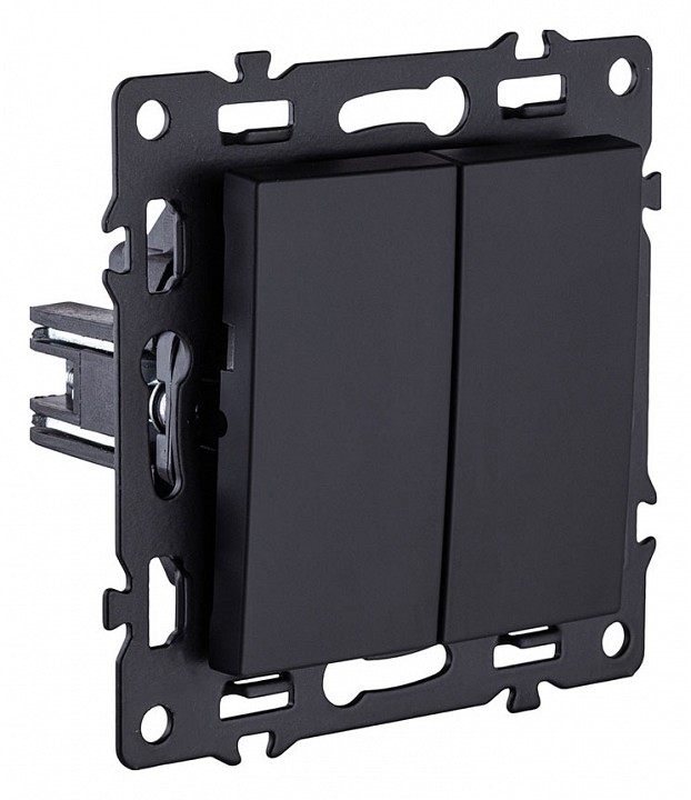 Выключатель двухклавишный без рамки Kollinger Asthetik AS-004BK