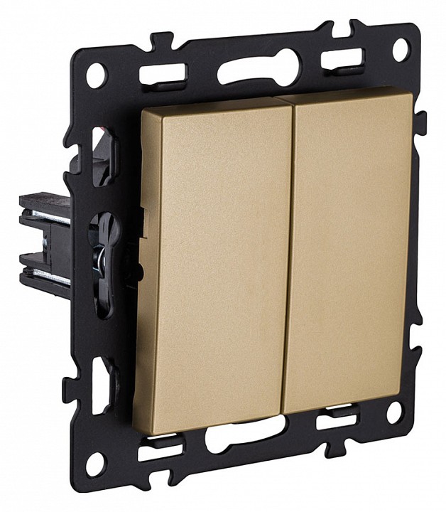 Выключатель двухклавишный без рамки Kollinger Asthetik AS-004GD