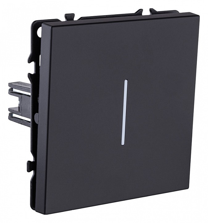 Выключатель одноклавишный с подсветкой без рамки Kollinger Eclipse EC-012BK