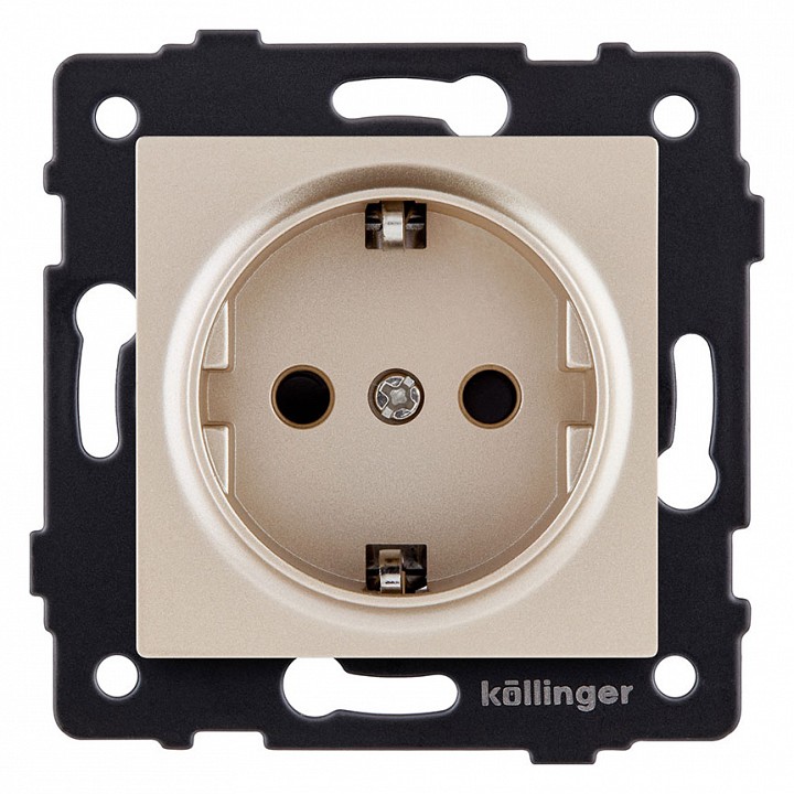 Розетка с заземлением, без рамки Kollinger  REA-002GD