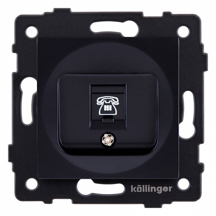 Розетка телефонная RJ-11 со штрокой, без рамки Kollinger  REA-009BK