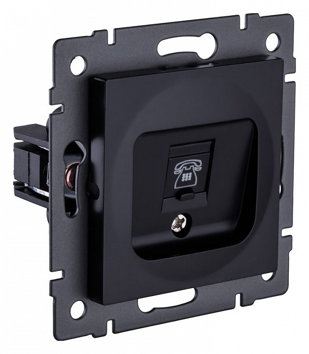 Розетка телефонная RJ-11 со штрокой, без рамки Kollinger  REA-009BK