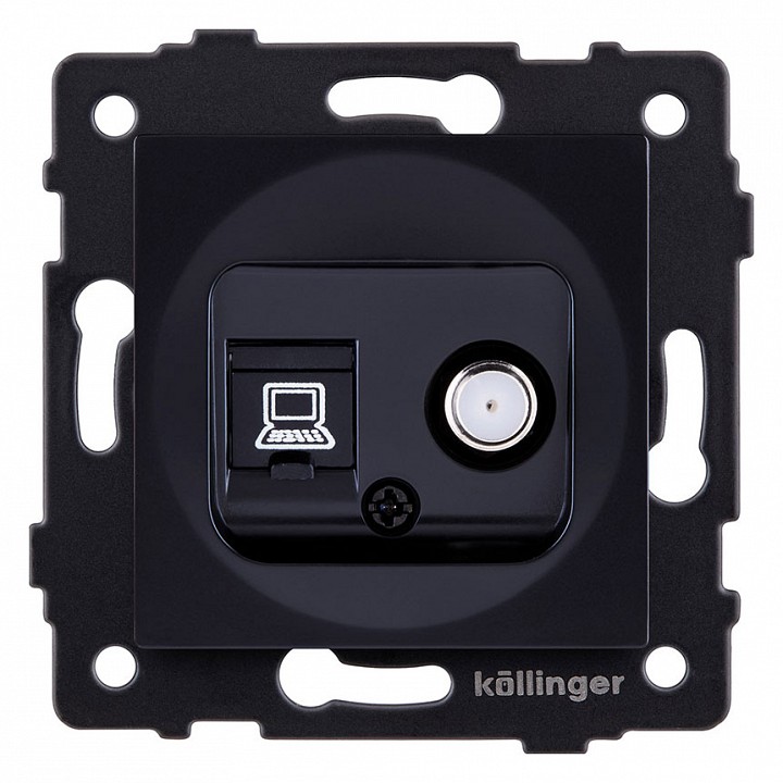 ТВ-розетка и SAT-розетка оконечная без рамки Kollinger  REA-014BK