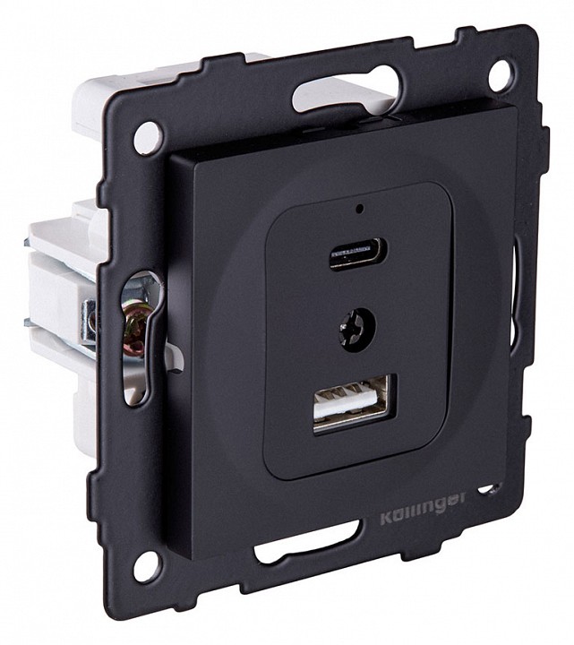 Розетка 2хUSB type A и C без рамки Kollinger  REA-037BM