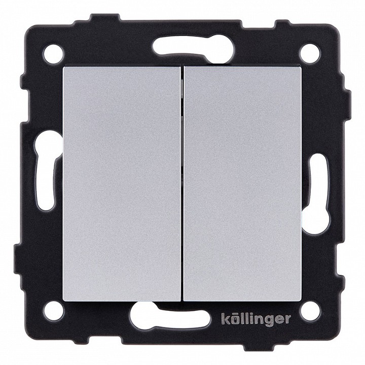 Выключатель проходной двухклавишный без рамки Kollinger  REA-S-009GY