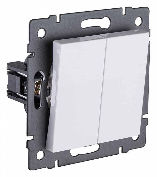 Выключатель проходной двухклавишный без рамки Kollinger  REA-S-009WH