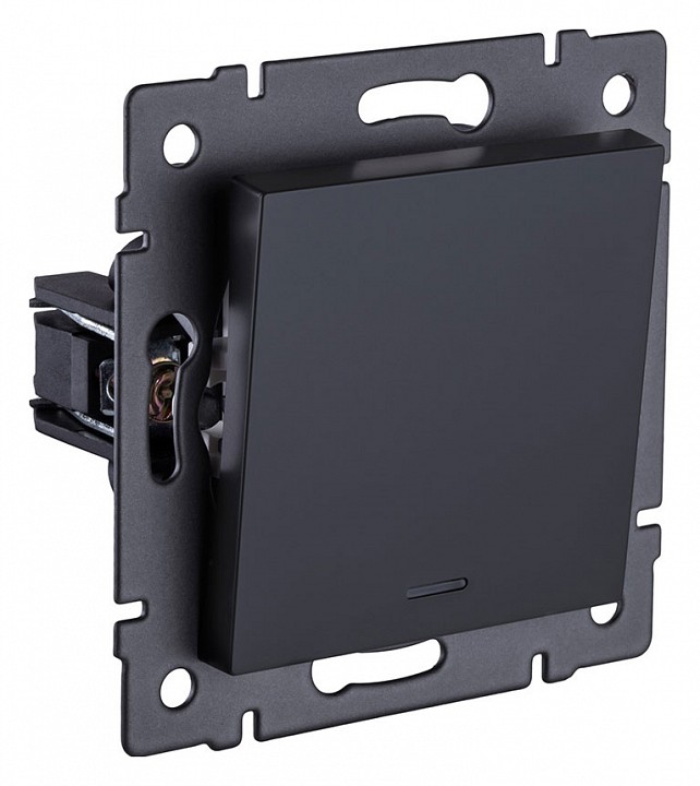 Выключатель одноклавишный с подсветкой без рамки Kollinger  REA-S-013BM