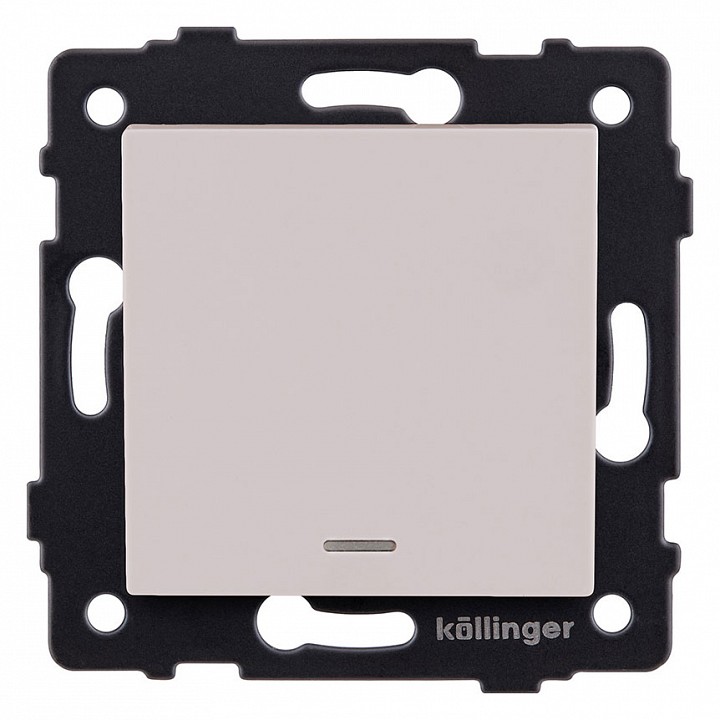 Выключатель одноклавишный с подсветкой без рамки Kollinger  REA-S-013CM