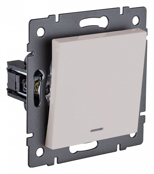 Выключатель одноклавишный с подсветкой без рамки Kollinger  REA-S-013CM