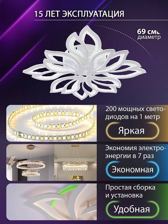 Потолочная люстра Natali Kovaltseva Fortuna LED LAMPS 81109/7C