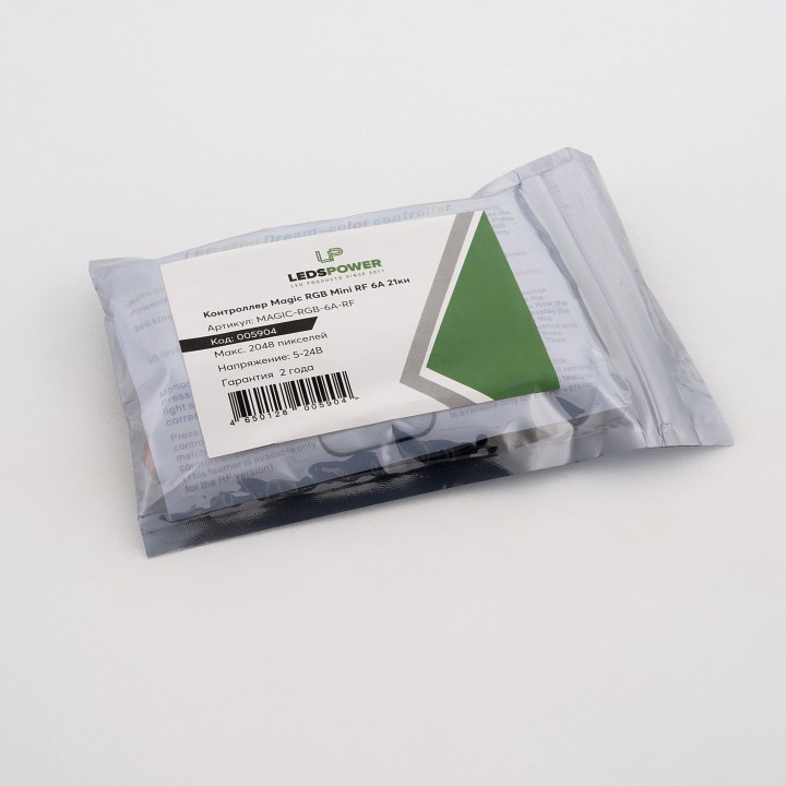 Контроллер с пультом ДУ LEDS POWER Mini RF 6A 21кн 005904
