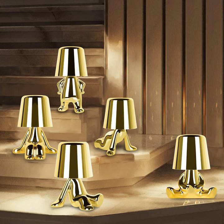 Настольная лампа декоративная Loft It Brothers золотая 10233/D Gold