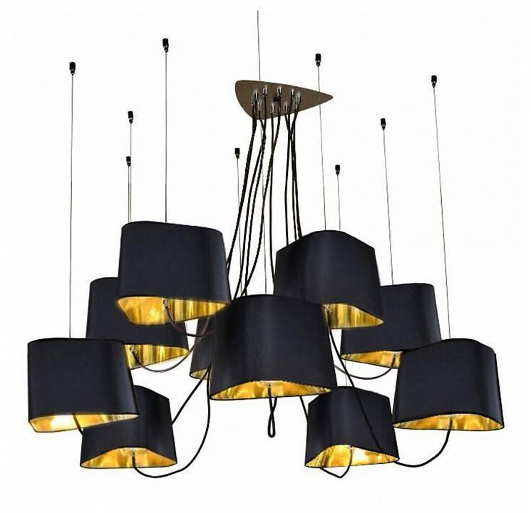 Подвесная люстра Loft It Nuage 10 ламп черная LOFT1163-10BL