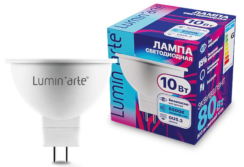 Лампа светодиодная Luminarte  GU5.3 10Вт 6500K LSTD-MR16-10W6KGU5.3