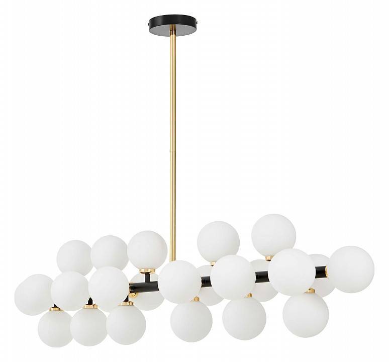 Люстра на штанге LUMINA DECO Marsiada LDP 6033-24 BK+GD