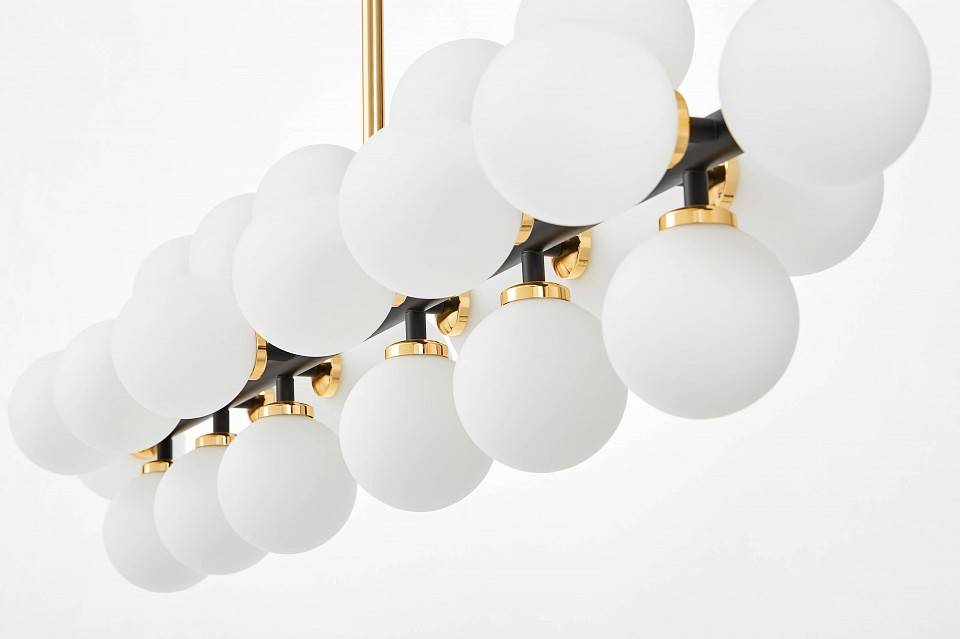 Люстра на штанге LUMINA DECO Marsiada LDP 6033-24 BK+GD