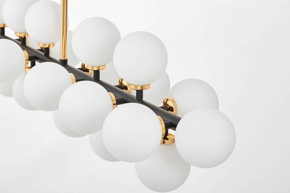 Люстра на штанге LUMINA DECO Marsiada LDP 6033-24 BK+GD