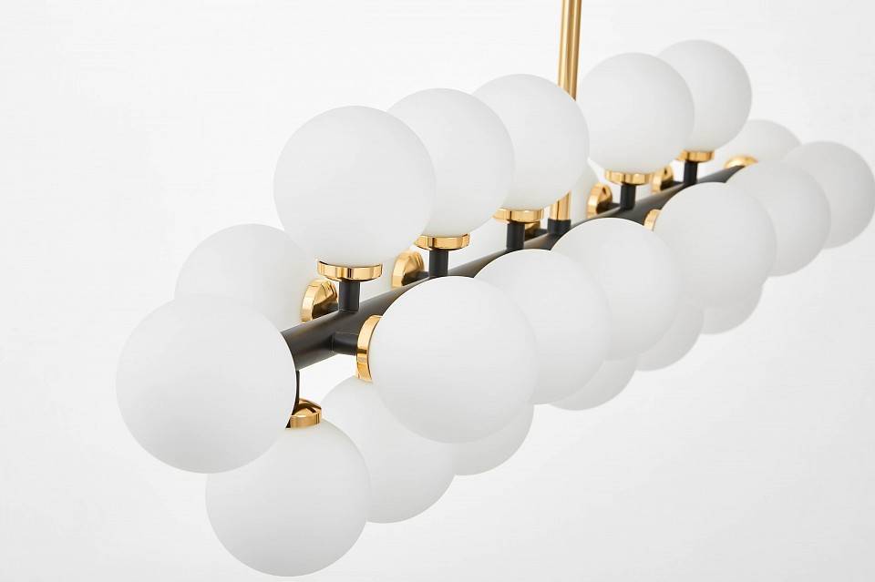 Люстра на штанге LUMINA DECO Marsiada LDP 6033-24 BK+GD