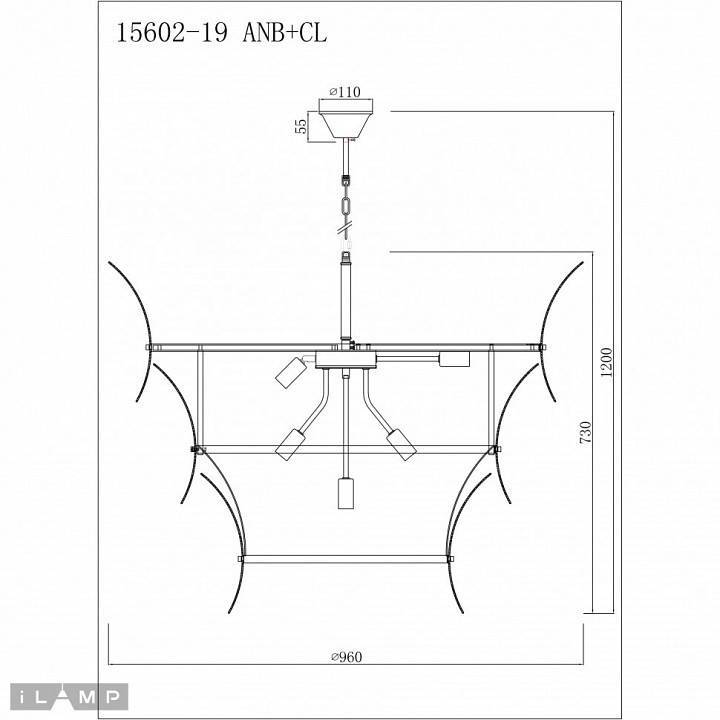 Подвесной светильник iLamp Gramercy 15602-19 ANB+CL