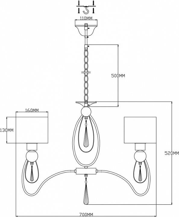 Подвесная люстра Moderli Dark 5 ламп V2585-5P