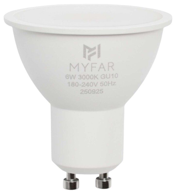 Лампа светодиодная MyFar Базиc GU10 GU10 6Вт 3000K MB1201GU10-6W3K