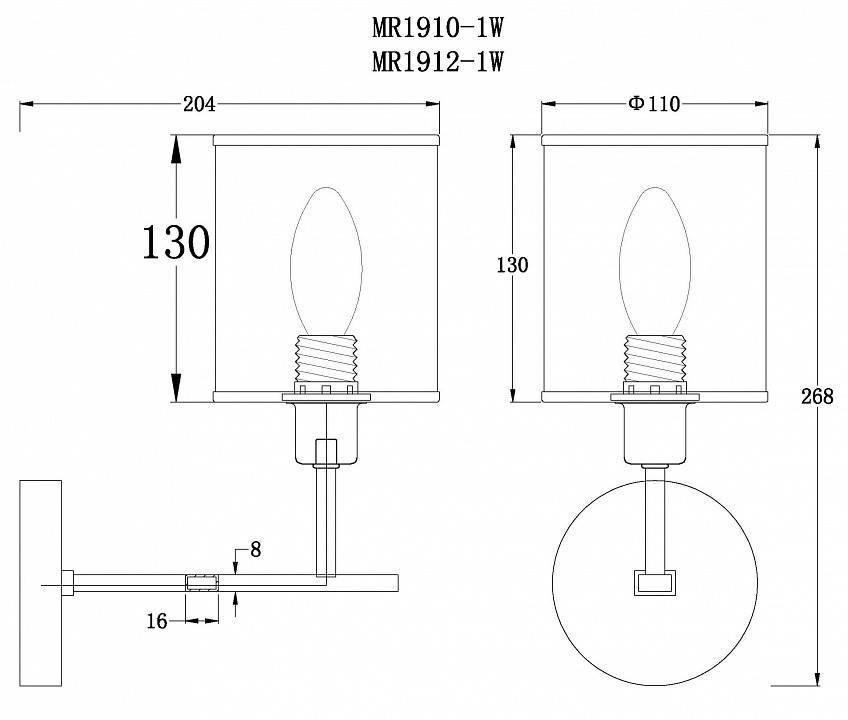 Бра MyFar Alen MR1910-1W