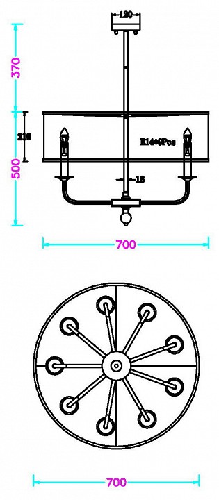 Светильник на штанге MyFar Maria MR2440-9P